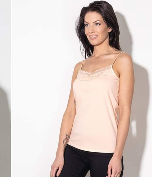 ESQUALO Tops - XL Peach Lace Tank